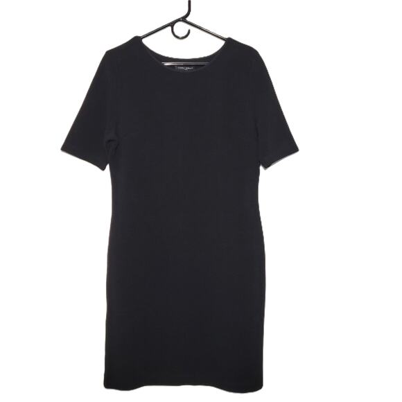 NWT Mario Serrani Womens Black Textured Knit‎ Sheath Dress Medium - Picture 2 of 13